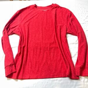 Outdoor Voices XXL Red Long Sleeve Performance Shirt Athletic Stretch Top